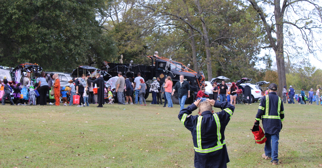 Trunk or treaters getting candy at Tyler Union's Anniston facility